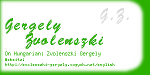 gergely zvolenszki business card
